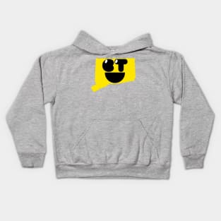 Connecticut  States of Happynes- Connecticut Smiling Face Kids Hoodie